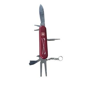GOLF PRO Swiss Army Knife WENGER DELEMONT Red Pocket Multitool Discontinued